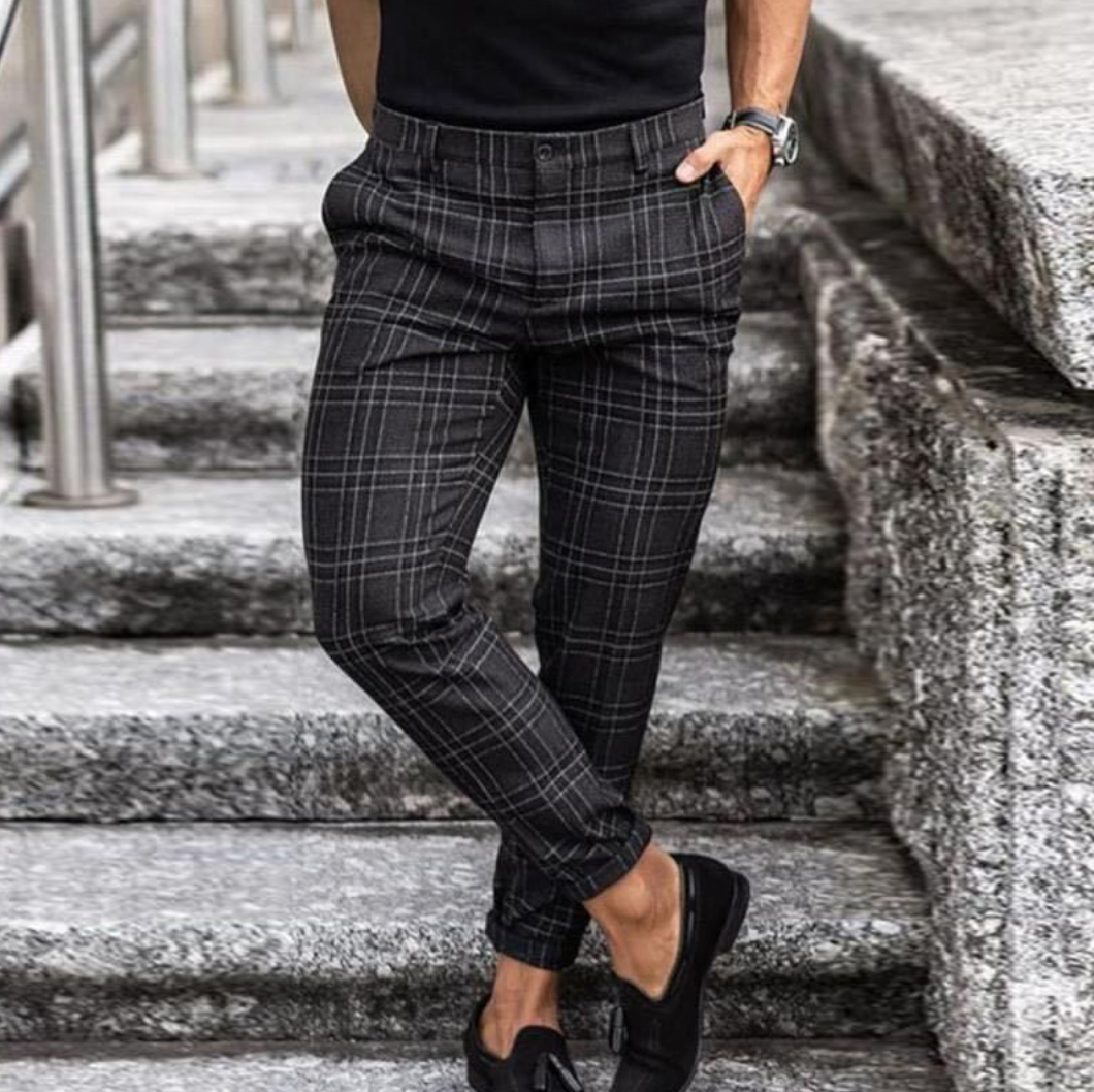 Lukas – Checked Slim Fit Trousers