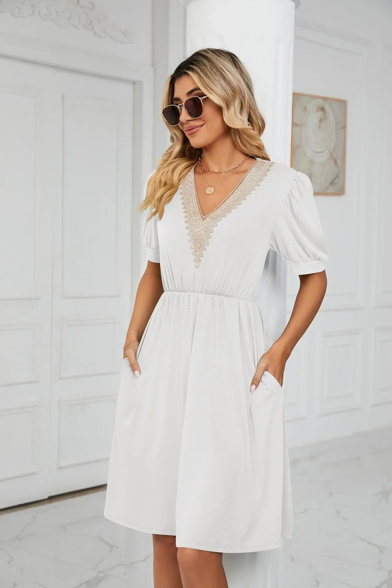 Lisa I Lace Patchwork Dress for the spring/summer