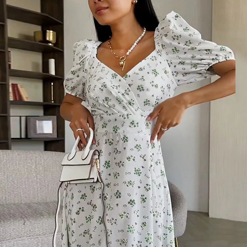 Vella - Pattern Print White Maxi Dress