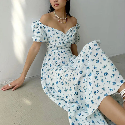 Vella - Pattern Print White Maxi Dress