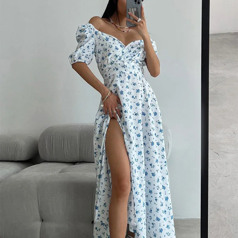 Vella - Pattern Print White Maxi Dress
