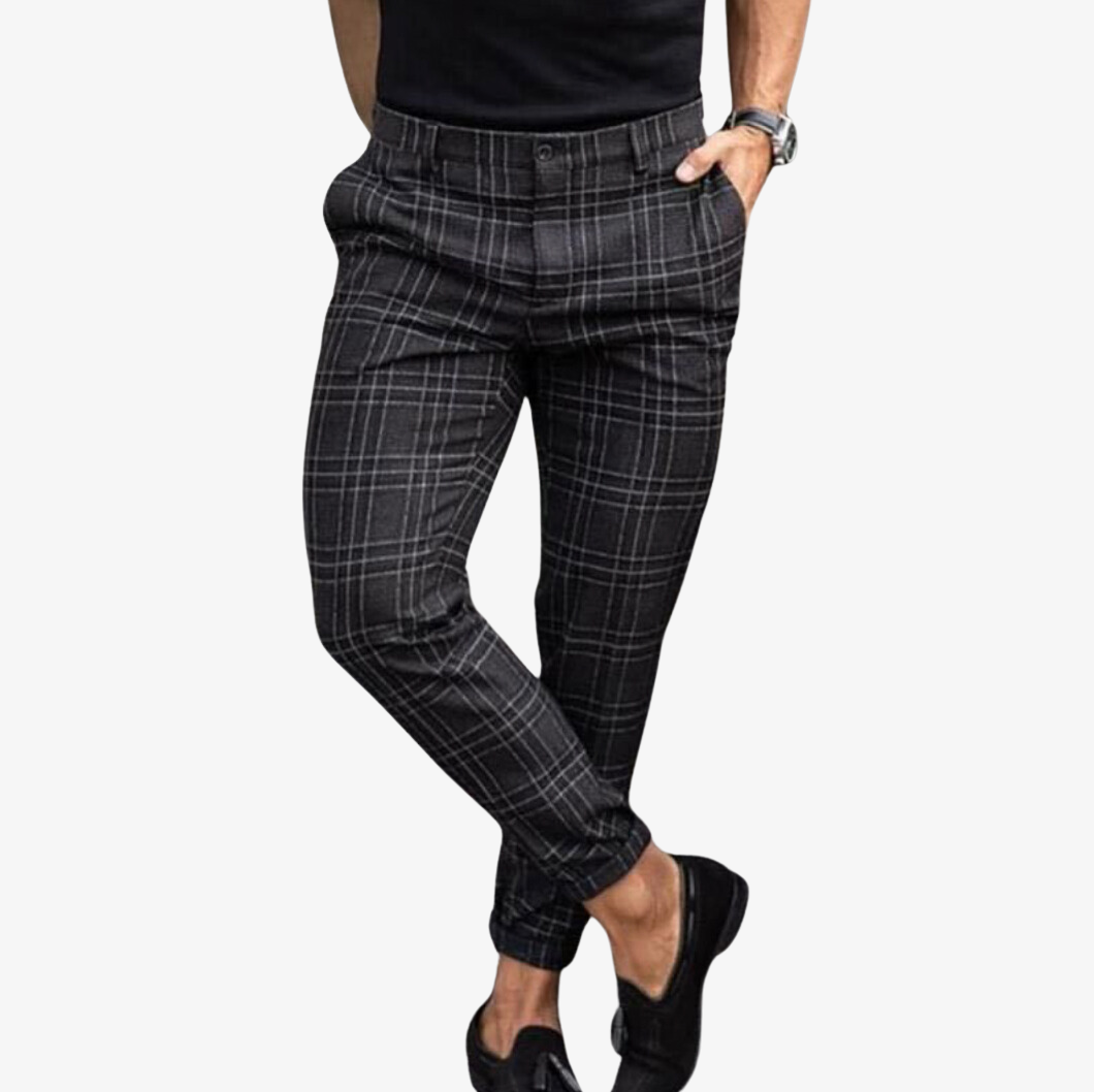Lukas – Checked Slim Fit Trousers
