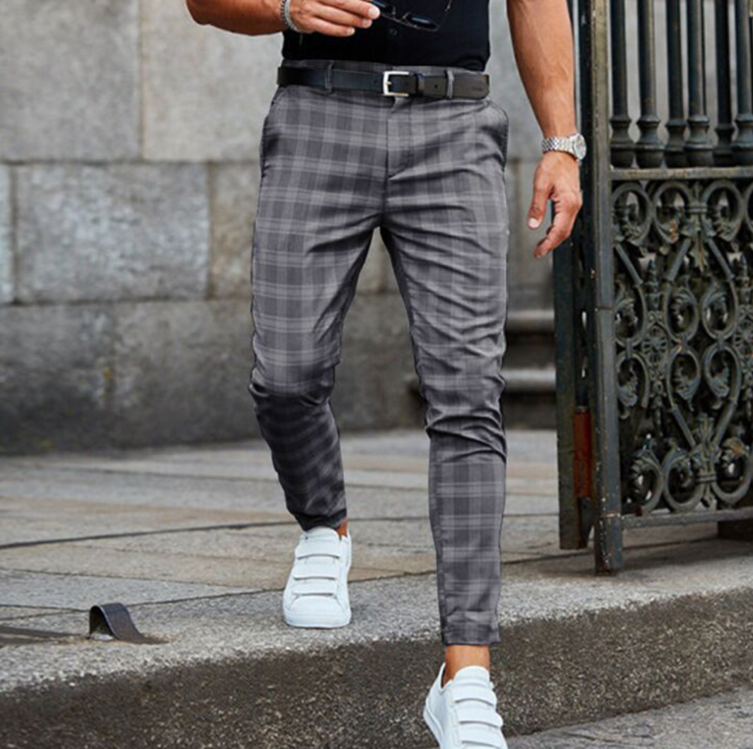 Lukas – Checked Slim Fit Trousers
