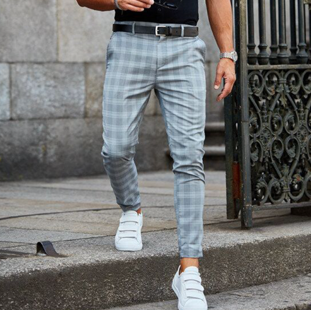 Lukas – Checked Slim Fit Trousers