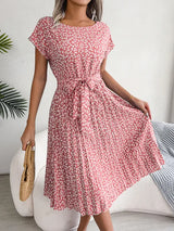 Valeria - Floral pleated A-line dress