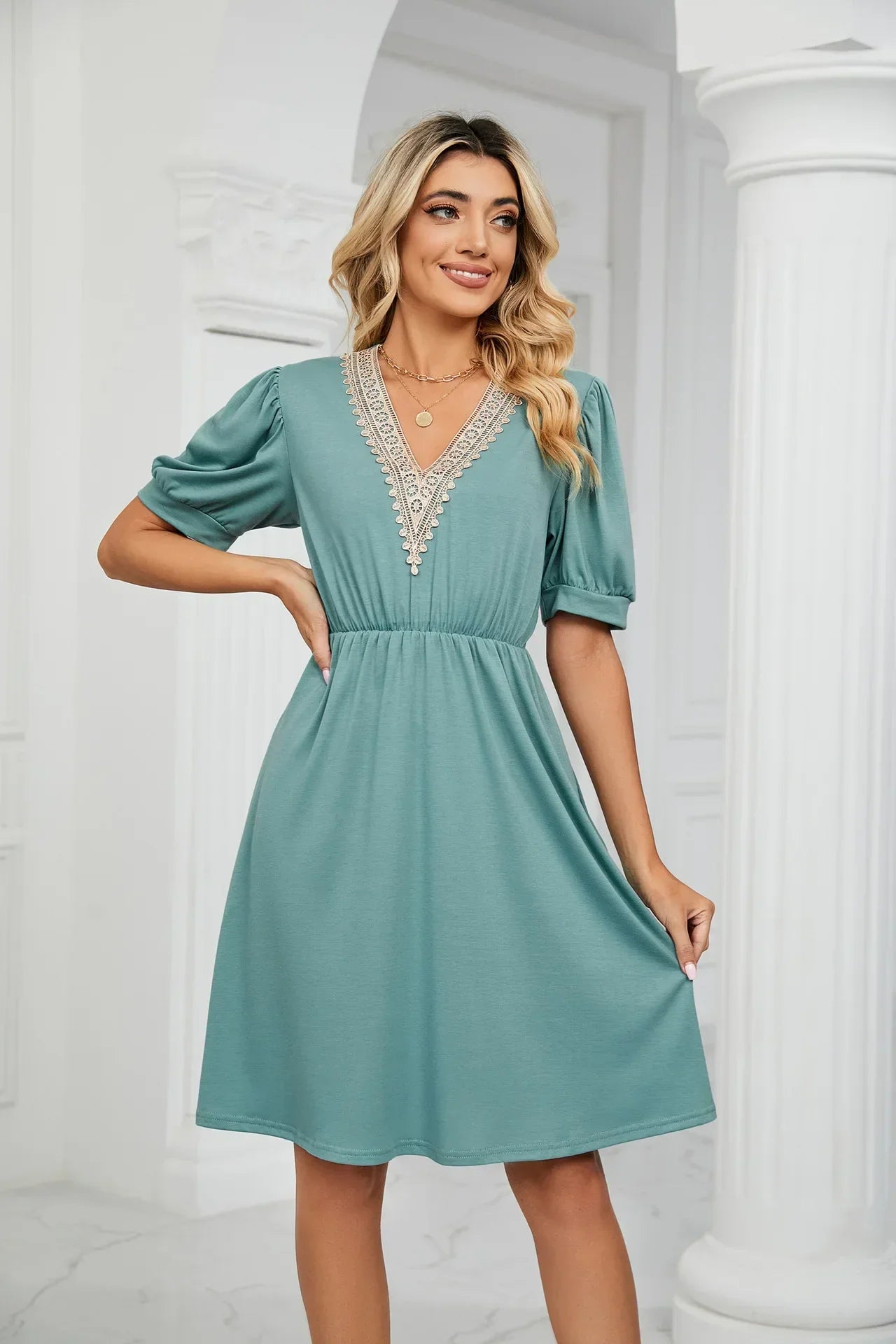 Lisa I Lace Patchwork Dress for the spring/summer