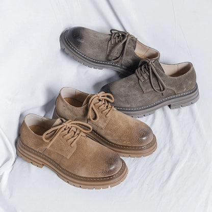 Luxury Brand Oxford Shoe Men's Outdoor Wear-resistant Cattle Suede Work Shoes Round Toe Casual Shoes High Quality Designer Shoes