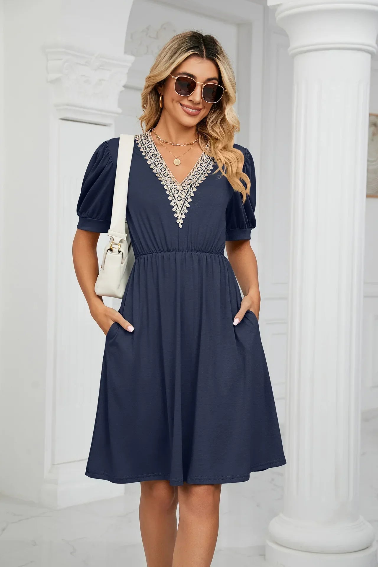Lisa I Lace Patchwork Dress for the spring/summer