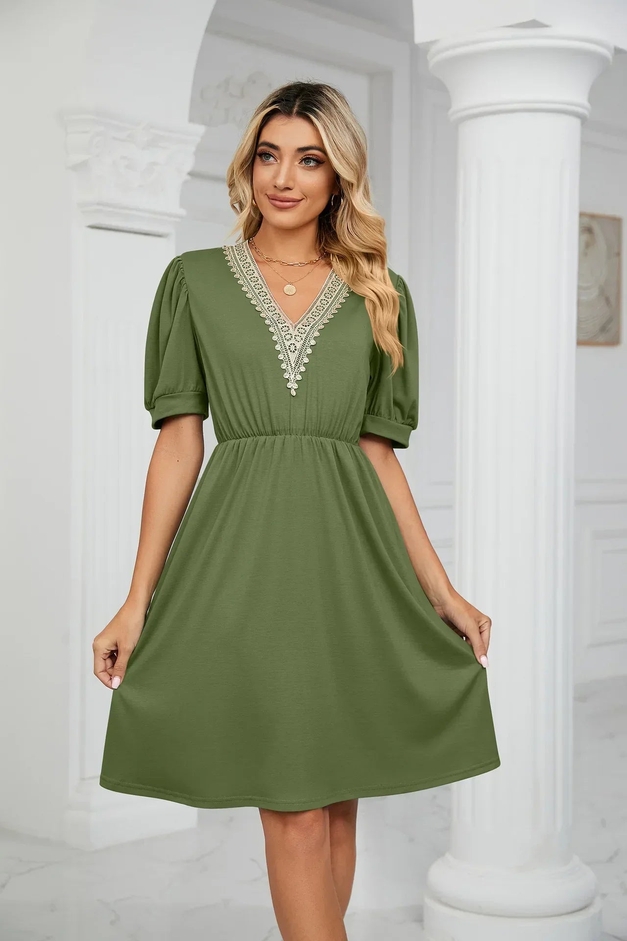 Lisa I Lace Patchwork Dress for the spring/summer