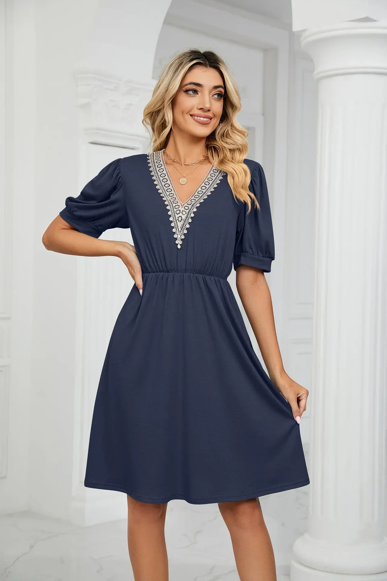 Lisa I Lace Patchwork Dress for the spring/summer