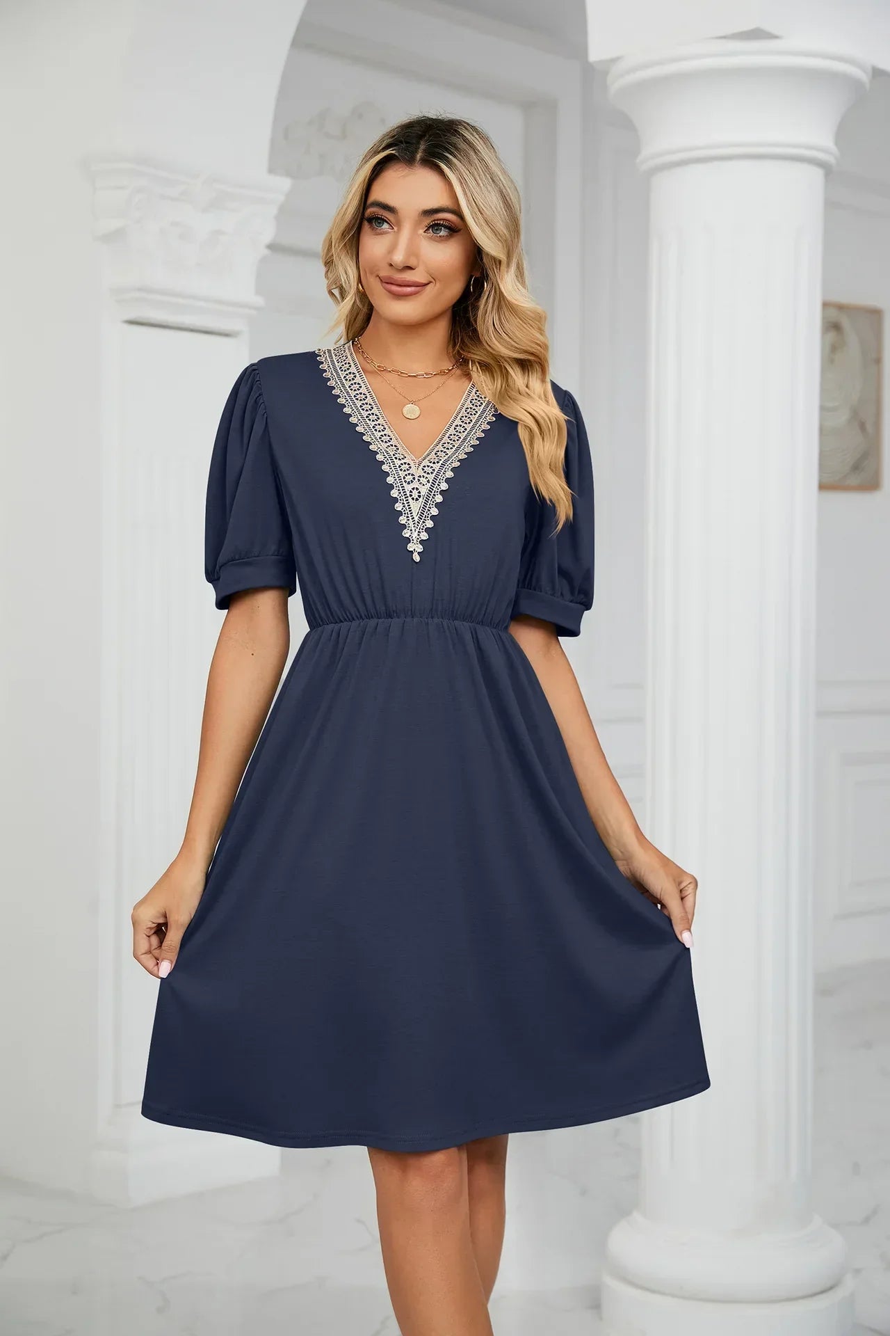 Lisa I Lace Patchwork Dress for the spring/summer