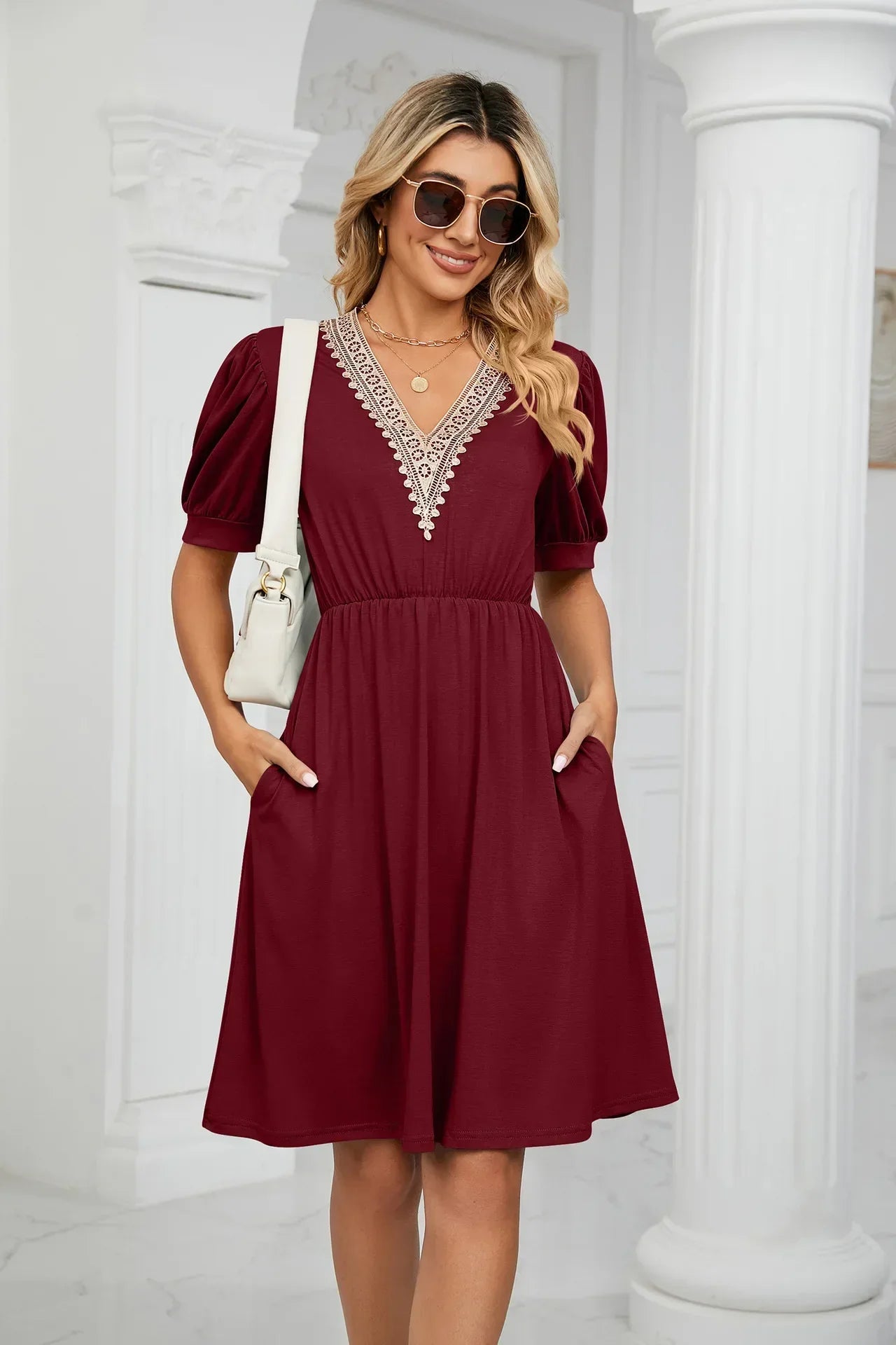 Lisa I Lace Patchwork Dress for the spring/summer