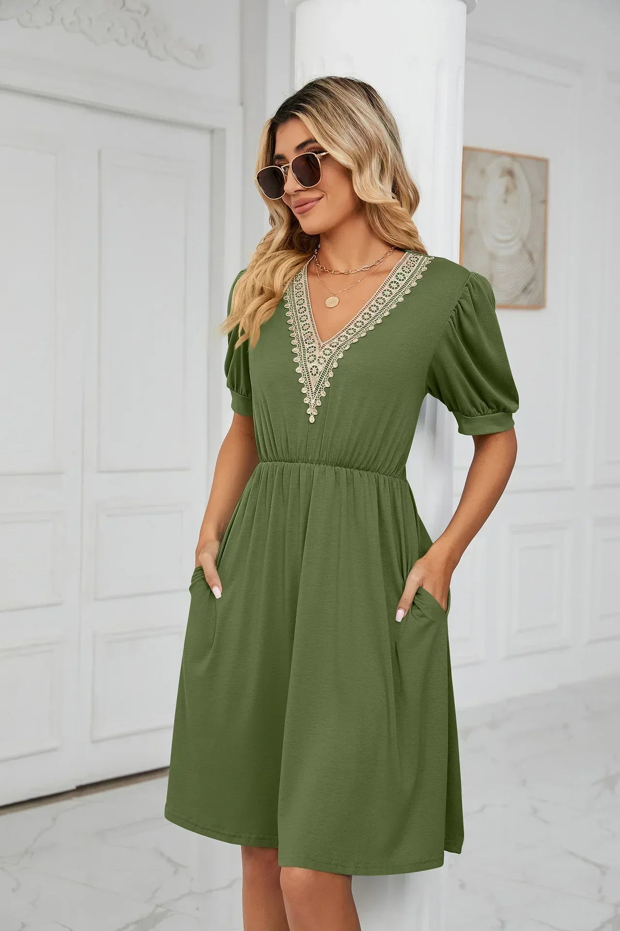 Lisa I Lace Patchwork Dress for the spring/summer