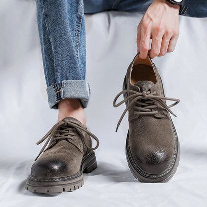 Luxury Brand Oxford Shoe Men's Outdoor Wear-resistant Cattle Suede Work Shoes Round Toe Casual Shoes High Quality Designer Shoes