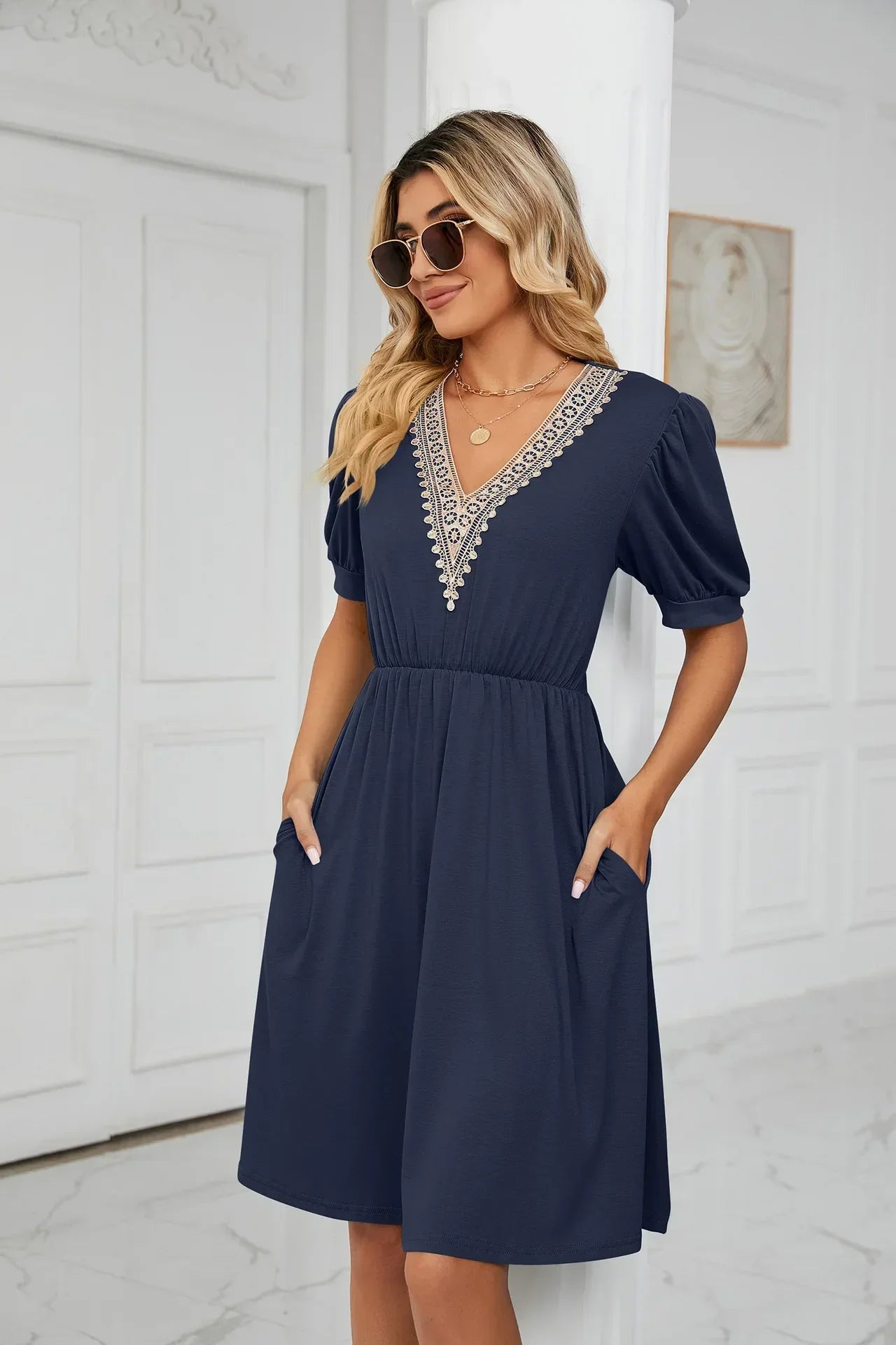 Lisa I Lace Patchwork Dress for the spring/summer