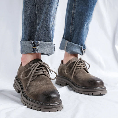 Luxury Brand Oxford Shoe Men's Outdoor Wear-resistant Cattle Suede Work Shoes Round Toe Casual Shoes High Quality Designer Shoes