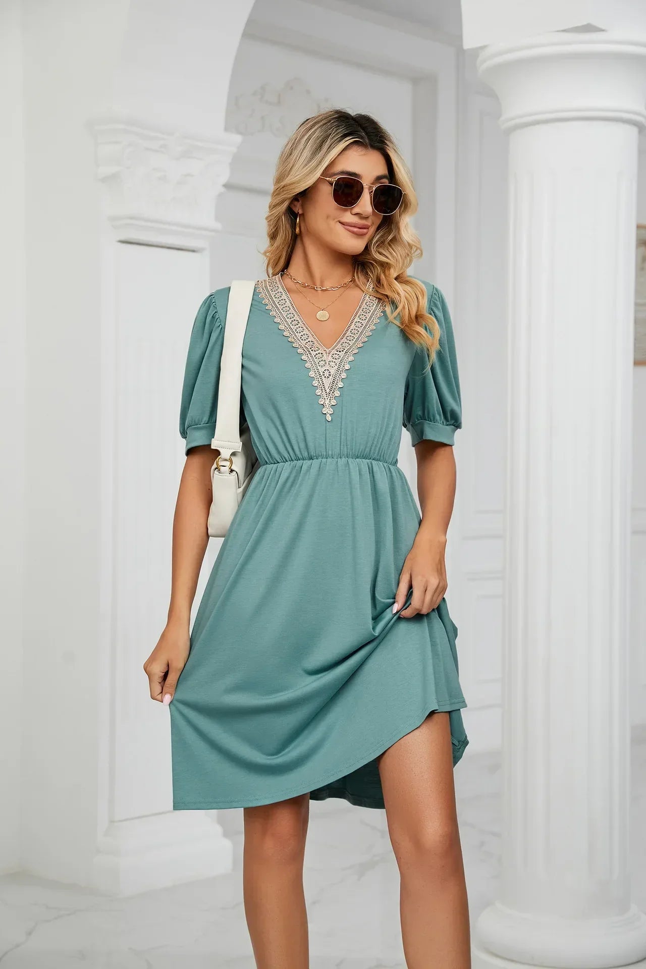 Lisa I Lace Patchwork Dress for the spring/summer