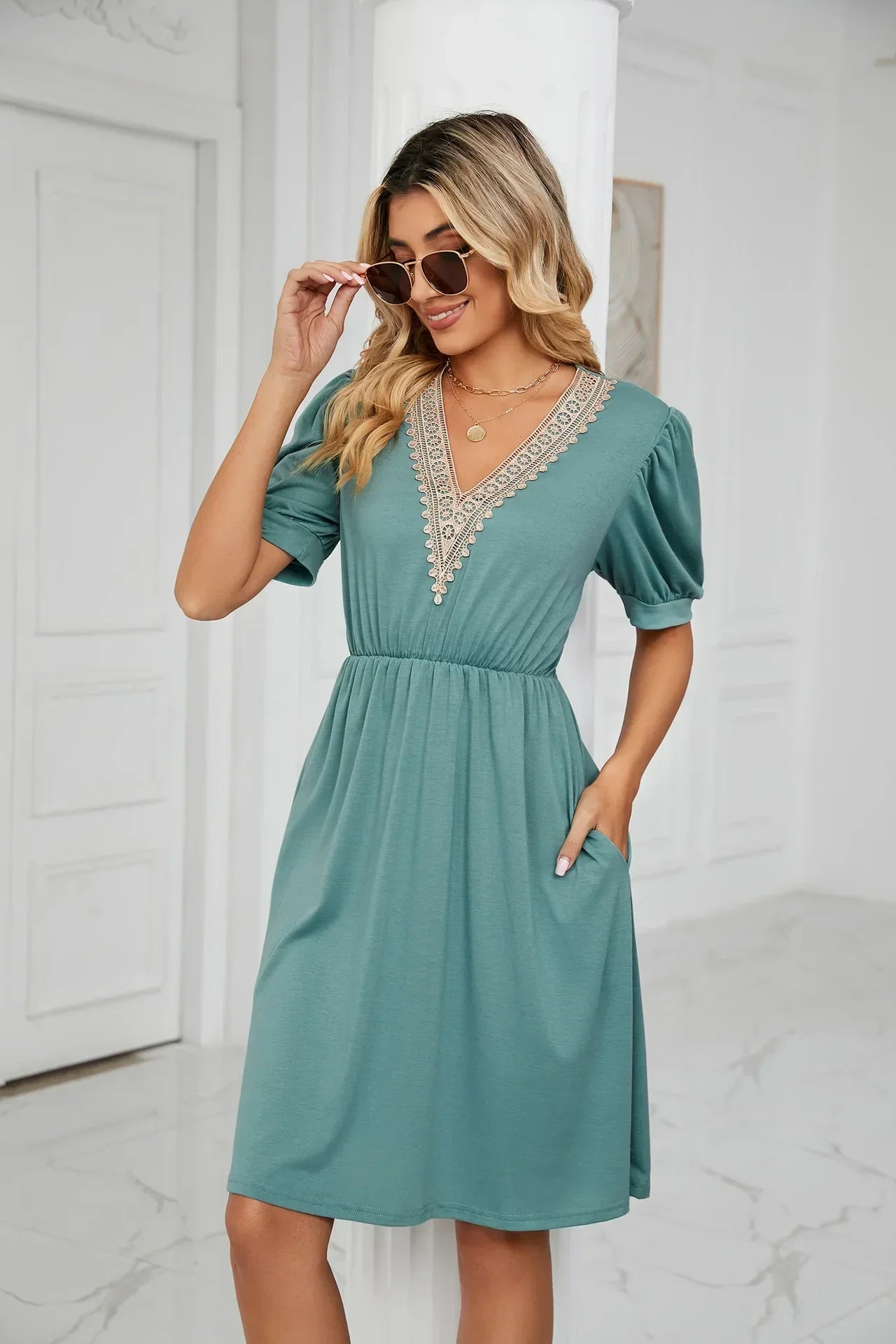 Lisa I Lace Patchwork Dress for the spring/summer