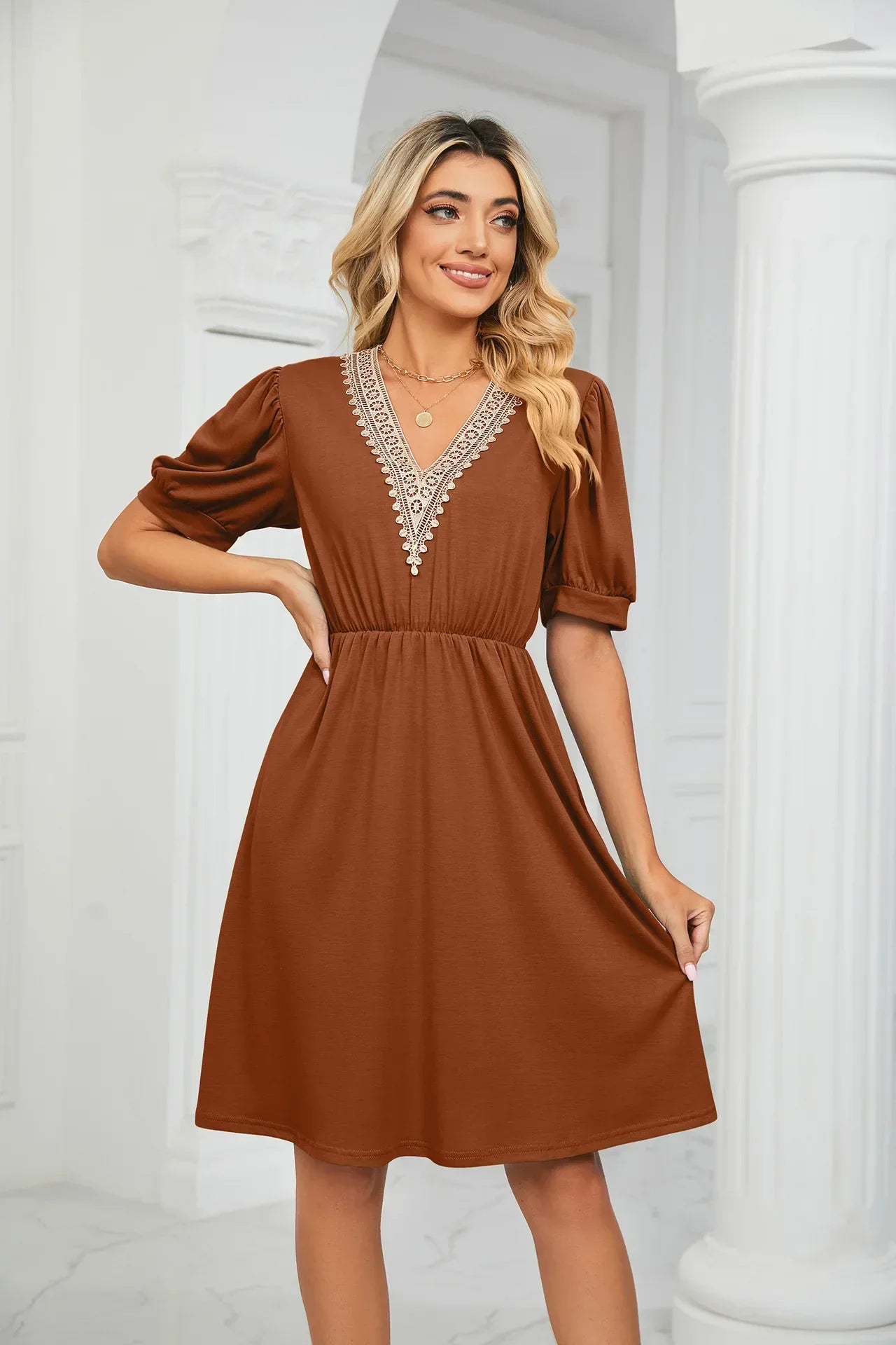 Lisa I Lace Patchwork Dress for the spring/summer