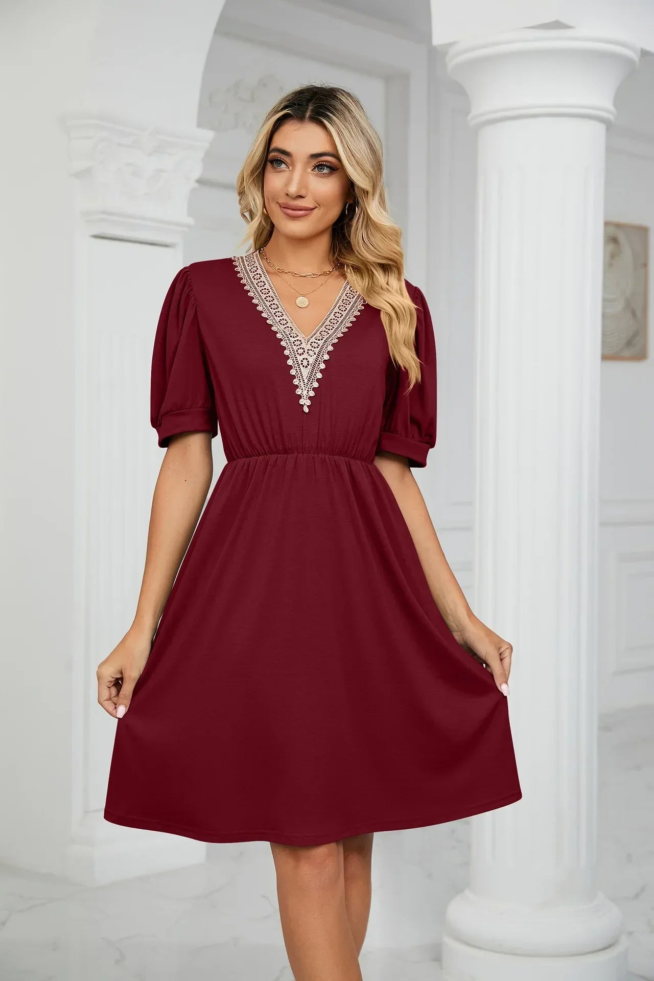 Lisa I Lace Patchwork Dress for the spring/summer