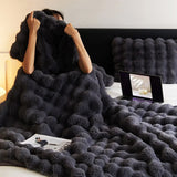 Plush Pearl Rabbit Fur Blanket