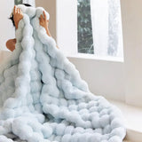 Plush Pearl Rabbit Fur Blanket